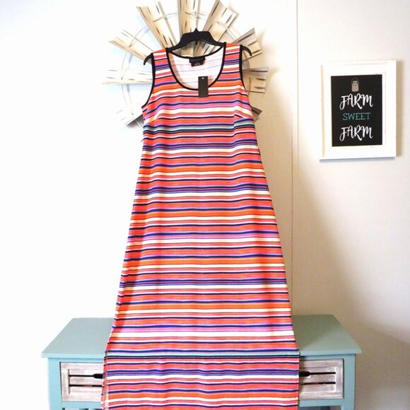 NWT Fox & Royal Trendy Plus Size Striped‎ Maxi Dress Size 1X - Picture 5 of 9